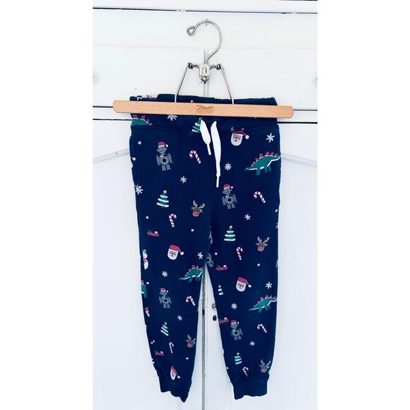 Boys' H&M Robot Holiday Christmas Joggers, Size 6-7, Navy - Picture 1 of 2